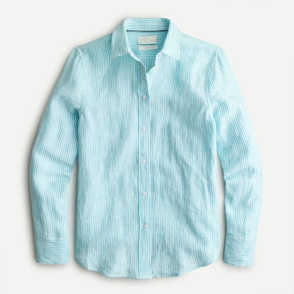 J. Crew Baird McNutt Irish Linen Striped Slim Fit Button Up Shirt